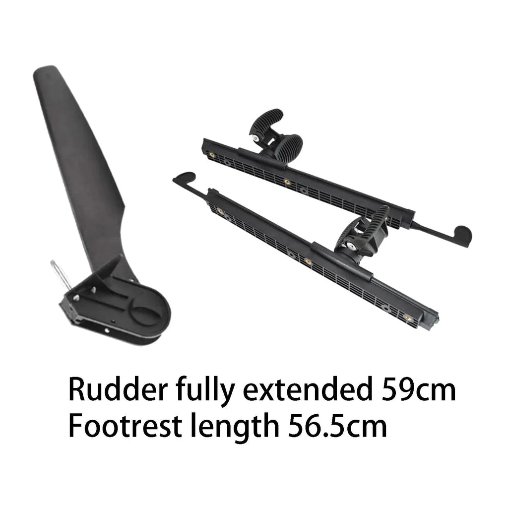 kesoto Kayak Rudder Kayak Foot Pegs Vessel Tail Watercraft Rudder with Foot Brace Pedals Fishing Craft Canoeing Marine Accessories