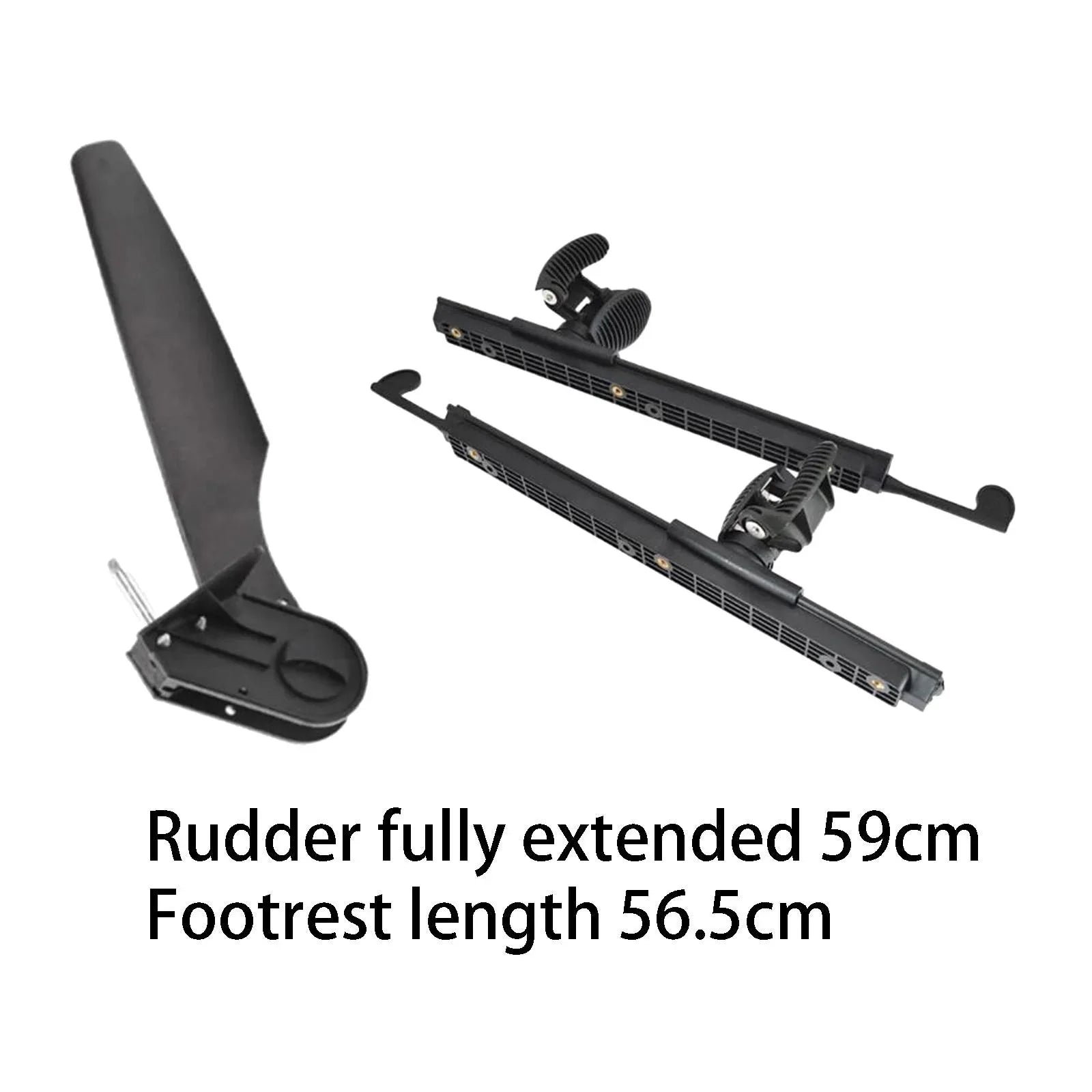 kesoto Kayak Rudder Kayak Foot Pegs Vessel Tail Watercraft Rudder with Foot Brace Pedals Fishing Craft Canoeing Marine Accessories