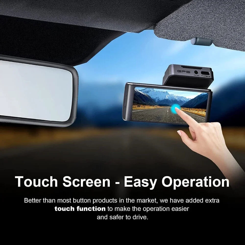 JOMISE Dual Dash Cam Front Rear 4K Full HD Camera Cars Wi-Fi GPS 170° G-Sensor Night Vision