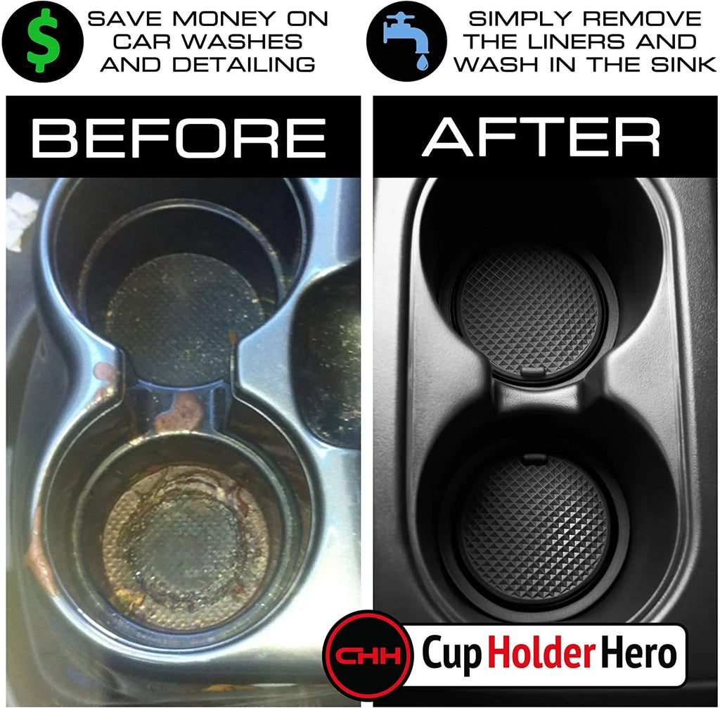 CupHolderHero Subaru Forester Accessories 2014-2018 Premium Custom Interior Non-Slip Anti Dust Cup Holder Inserts, Center Console Liner Mats, Door Pocket Liners 17-pc Set (Solid Black)