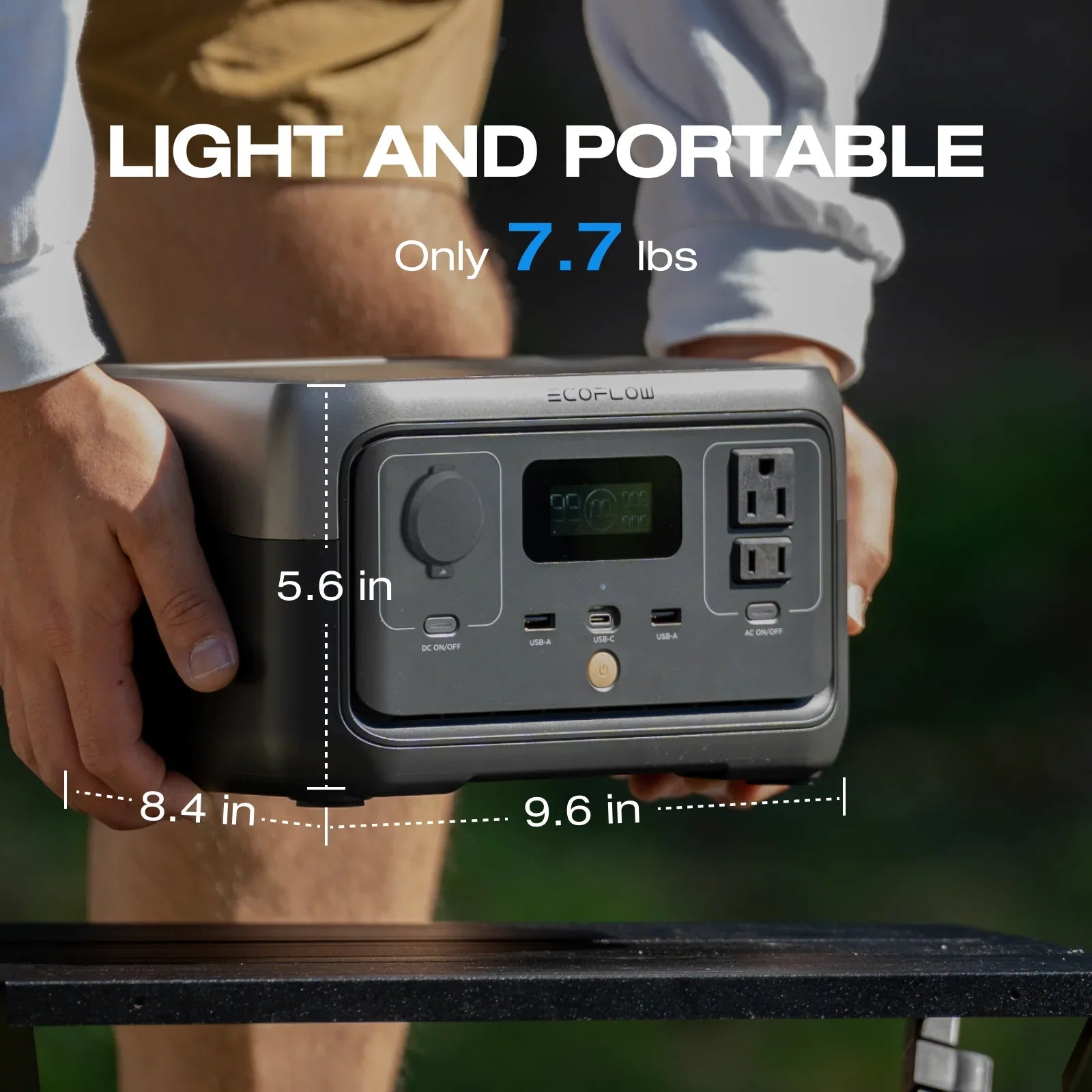 EcoFlow Portable Power Station RIVER 2 240,243wh LiFePO4 Battery/1 Hour Fast Charging, 600W Output Solar Generator (Solar Panel Optional) Outdoor Camping,Home Use,RV,Walmart Exclusive