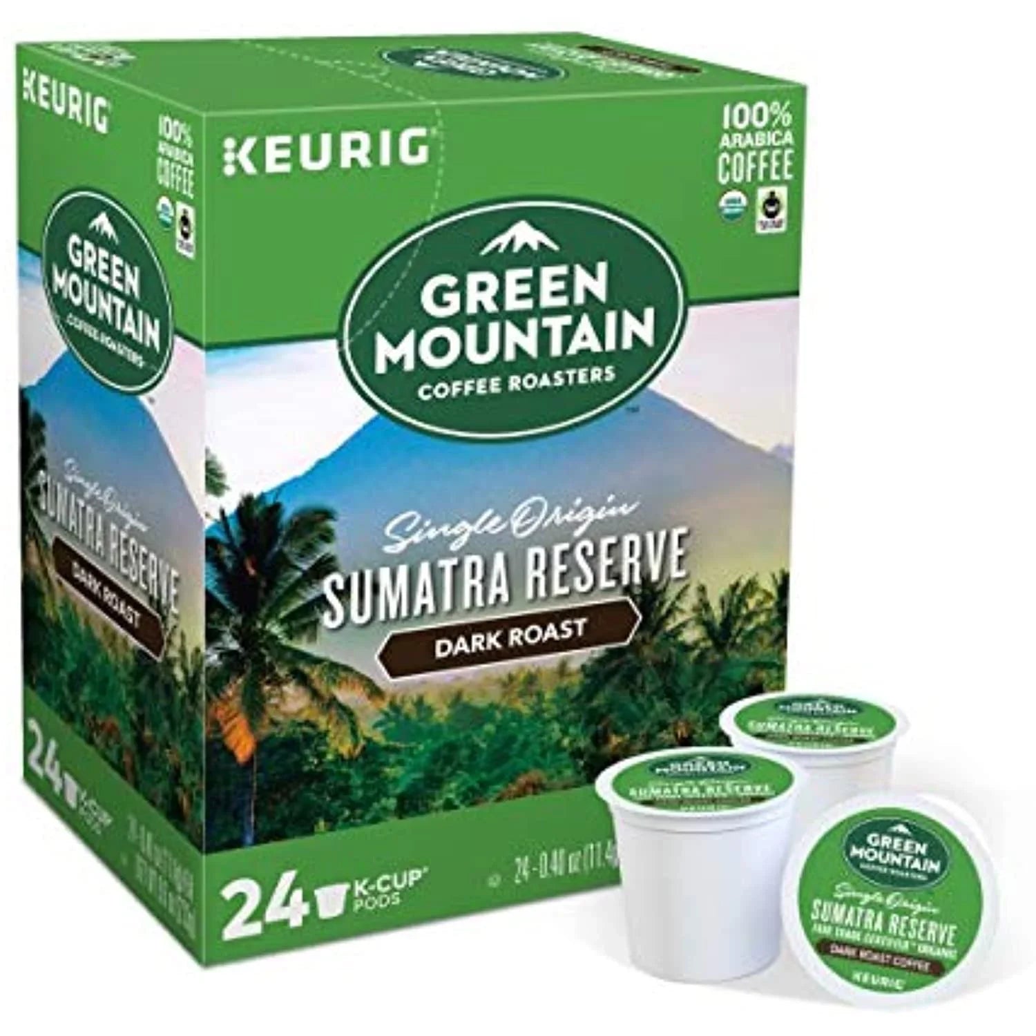 Green Mountain Coffee, Sumatra Reserve, Single-Serve Keurig K-Cup Pods, Dark Roast Coffee, 48 Count (2 Boxes Of 24 Pods)