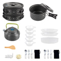 Anself Camping Cookware Mess Kit Non Stick Pot and Pan Set with Kettle Cooking and Backpacking