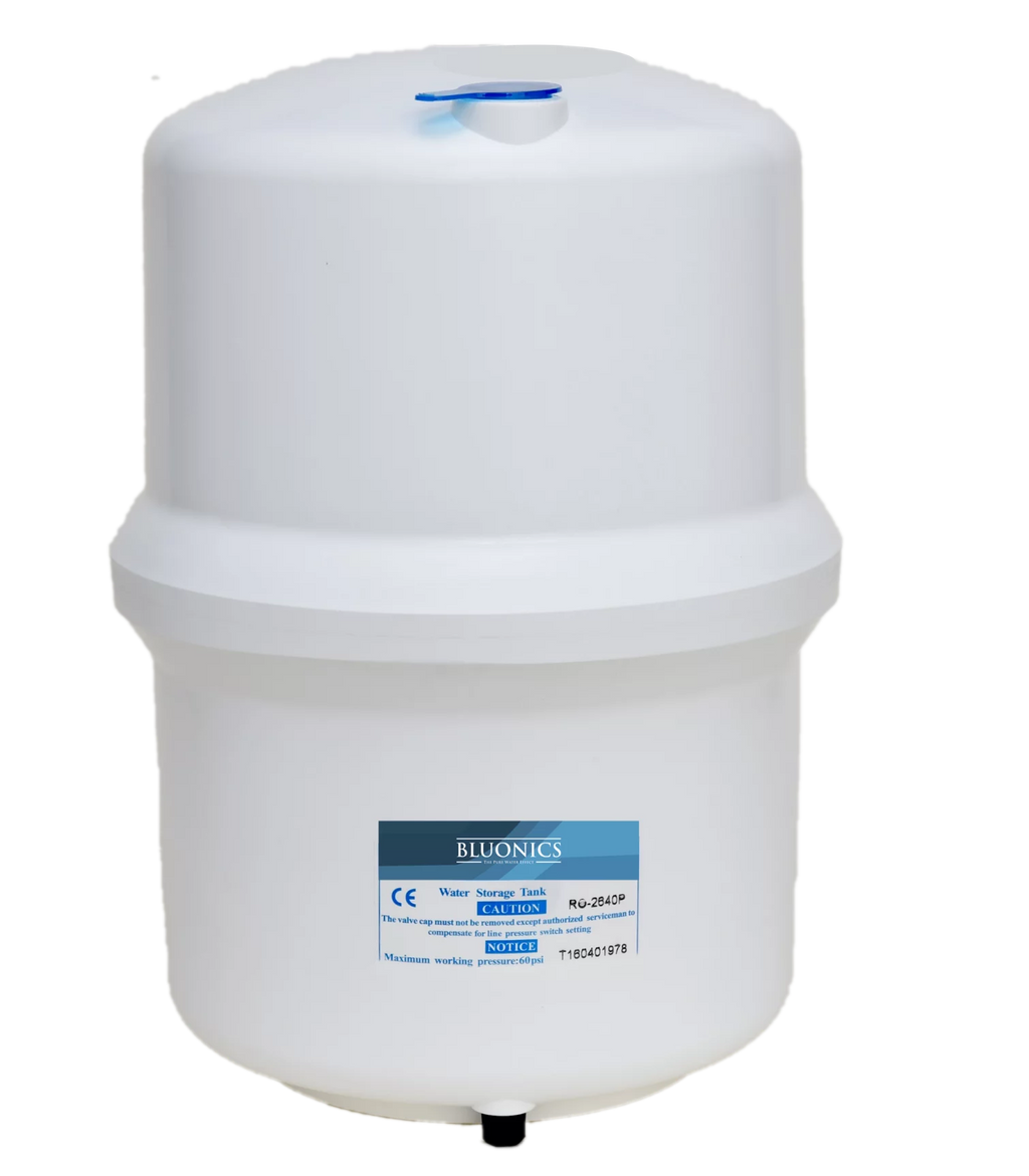 Bluonics Pressurized Water Storage Tank with Ball Valve Reverse Osmosis RO Systems, 4 Gallon