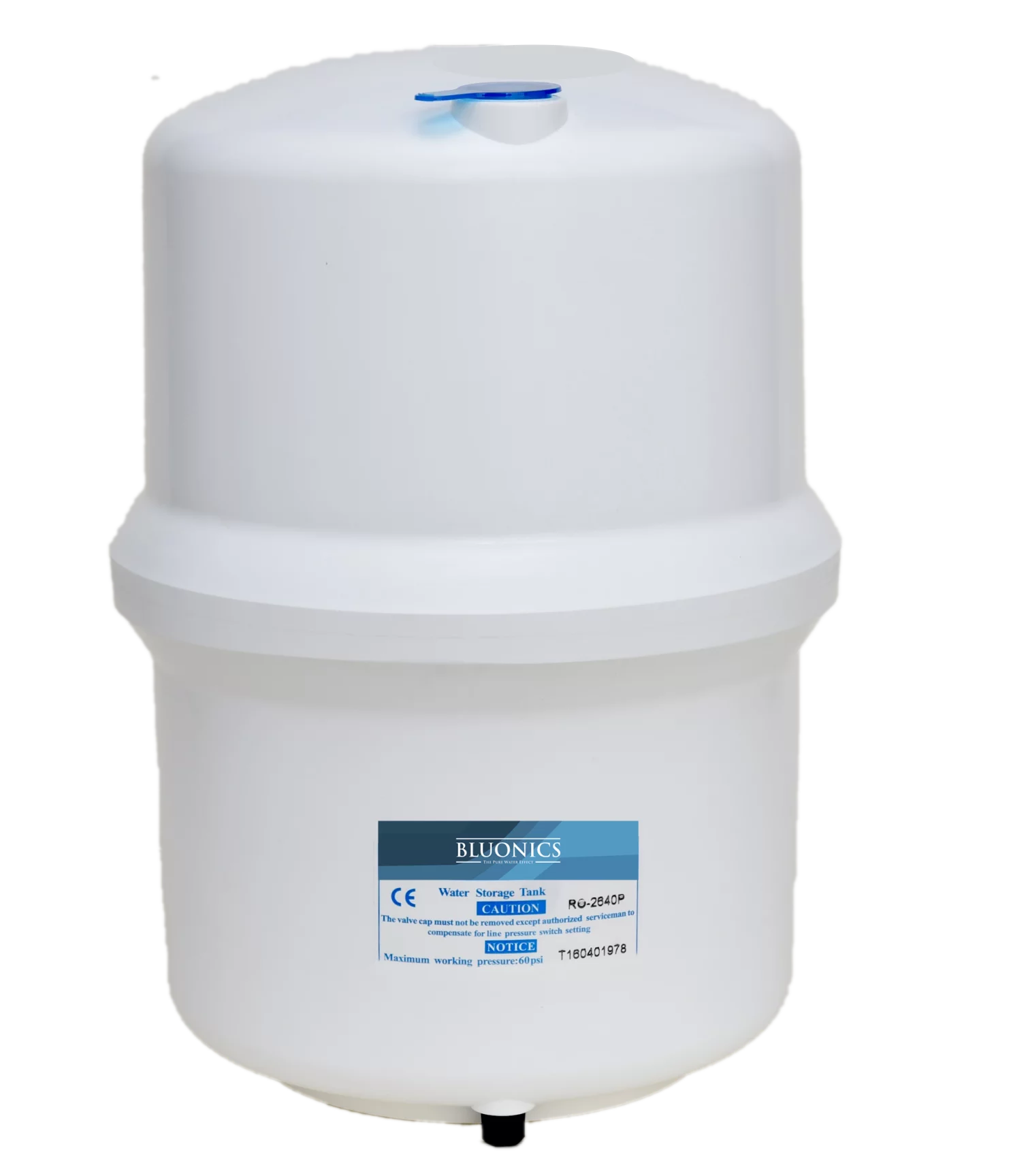 Bluonics Pressurized Water Storage Tank with Ball Valve Reverse Osmosis RO Systems, 4 Gallon
