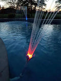 Magic Pool Fountain Day/Night Multicolor LED Water Powered Easy to Install Swimming Pool Fountain with Pool Jet and Color Changing Light Bulb