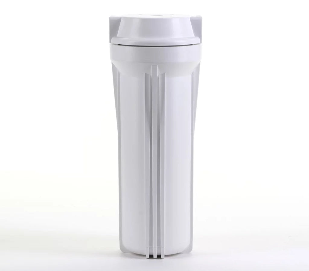 Hydronix HF2-10WHWH12, 10" White Housing with White Flat Cap For RO & Filtration Systems, 1/2" Ports