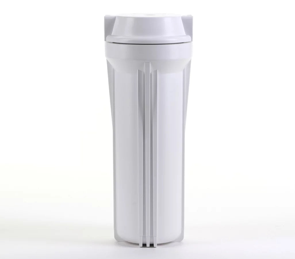 Hydronix HF2-10WHWH12, 10" White Housing with White Flat Cap For RO & Filtration Systems, 1/2" Ports