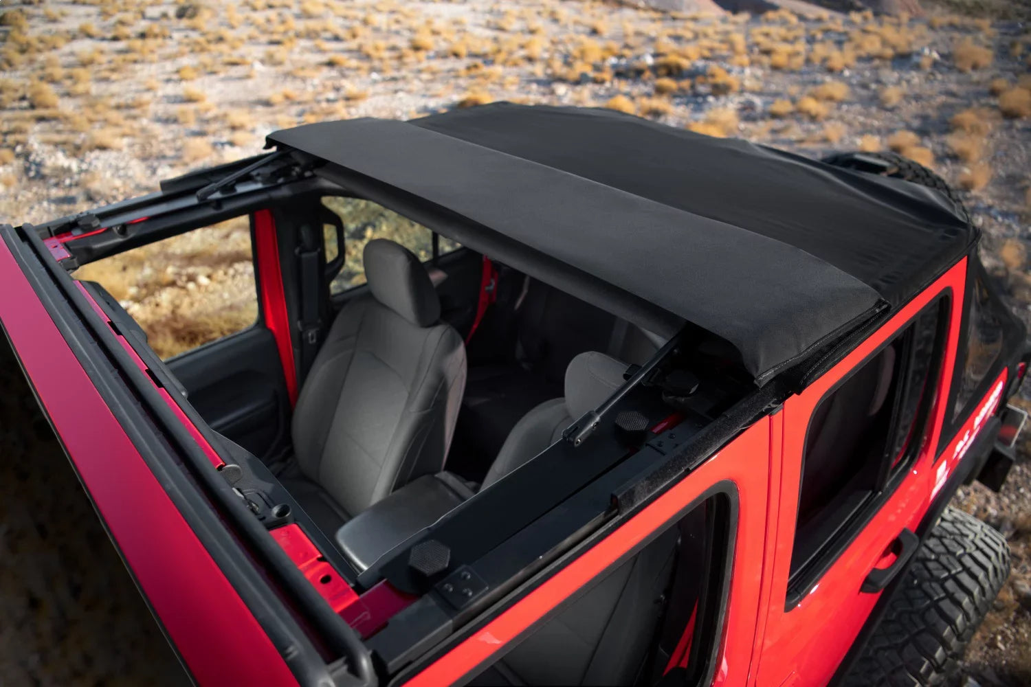 Rugged Ridge by RealTruck Voyager Top Black Diamond S.Cloth, Tinted Win; 18-Curr Jeep Wrangler JLU with Select: 2021 Jeep Wrangler Unlimited Sport, 2018-2019 Jeep Wrangler Unlimited Sahara