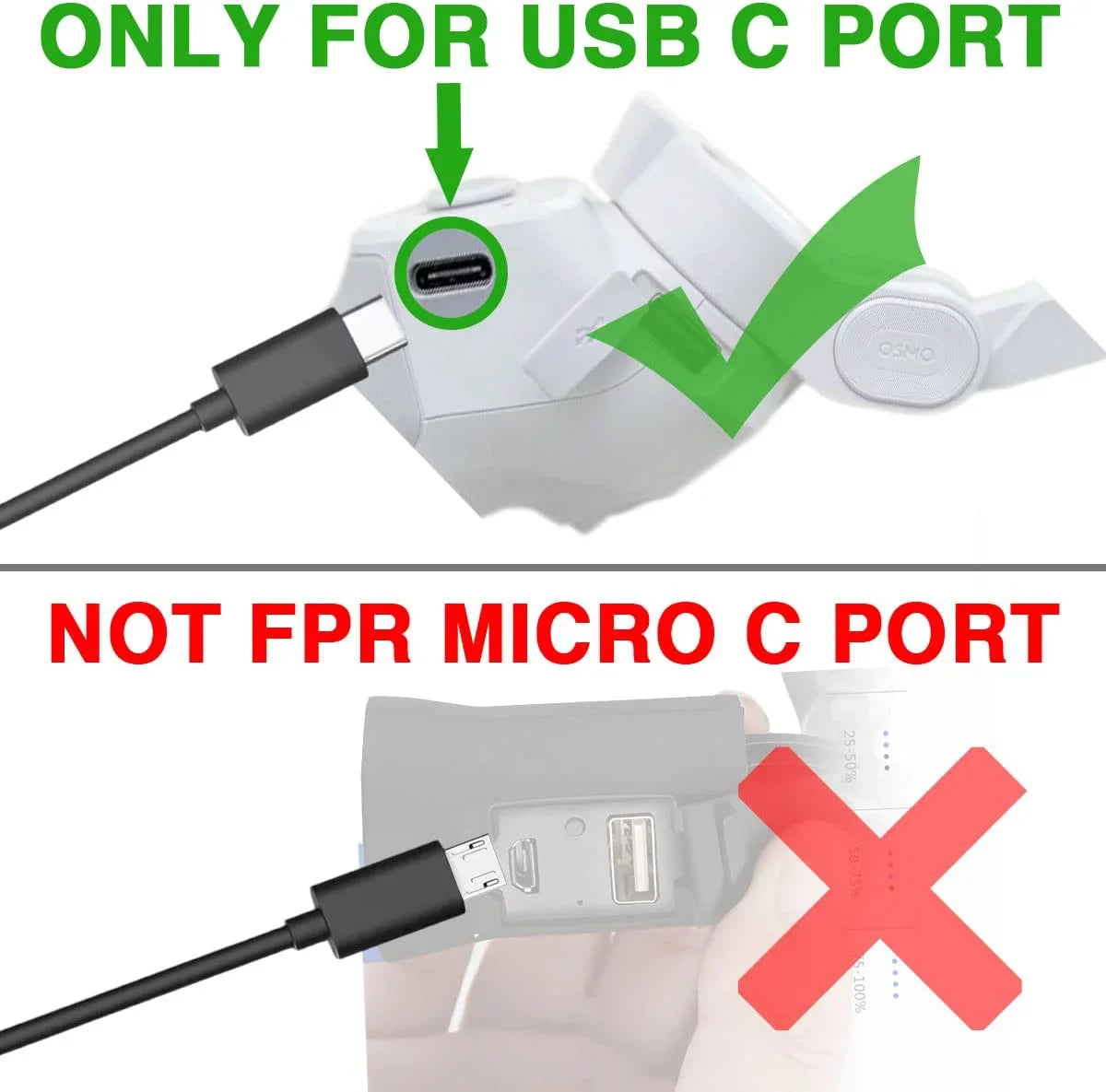 5FT USB C Gimbal Stabilizer Adapter Charger Cable DJI OM5, OM4, OM4 SE, OM3,OSMO 5, Mobile 3, Ronin-SC, Ronin-S, RS