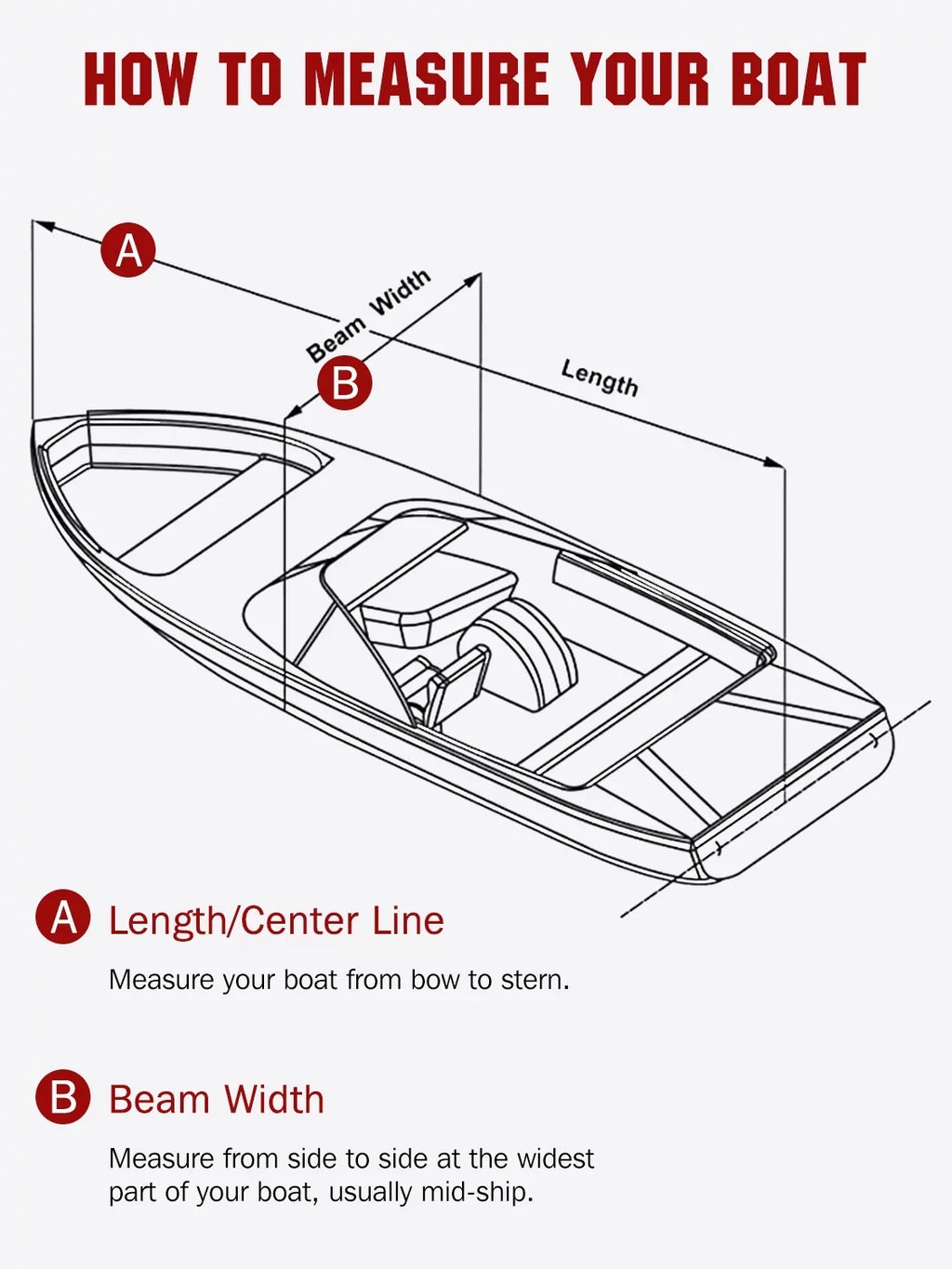AngLink 17 - 19 ft Waterproof Craft Coating - Heavy Duty 600D Polyester Oxd All Protection Bass Runabout Craft Protection Strong and Trailerable, Fit Fishing Ship V-Hull TRI-Hull | Black