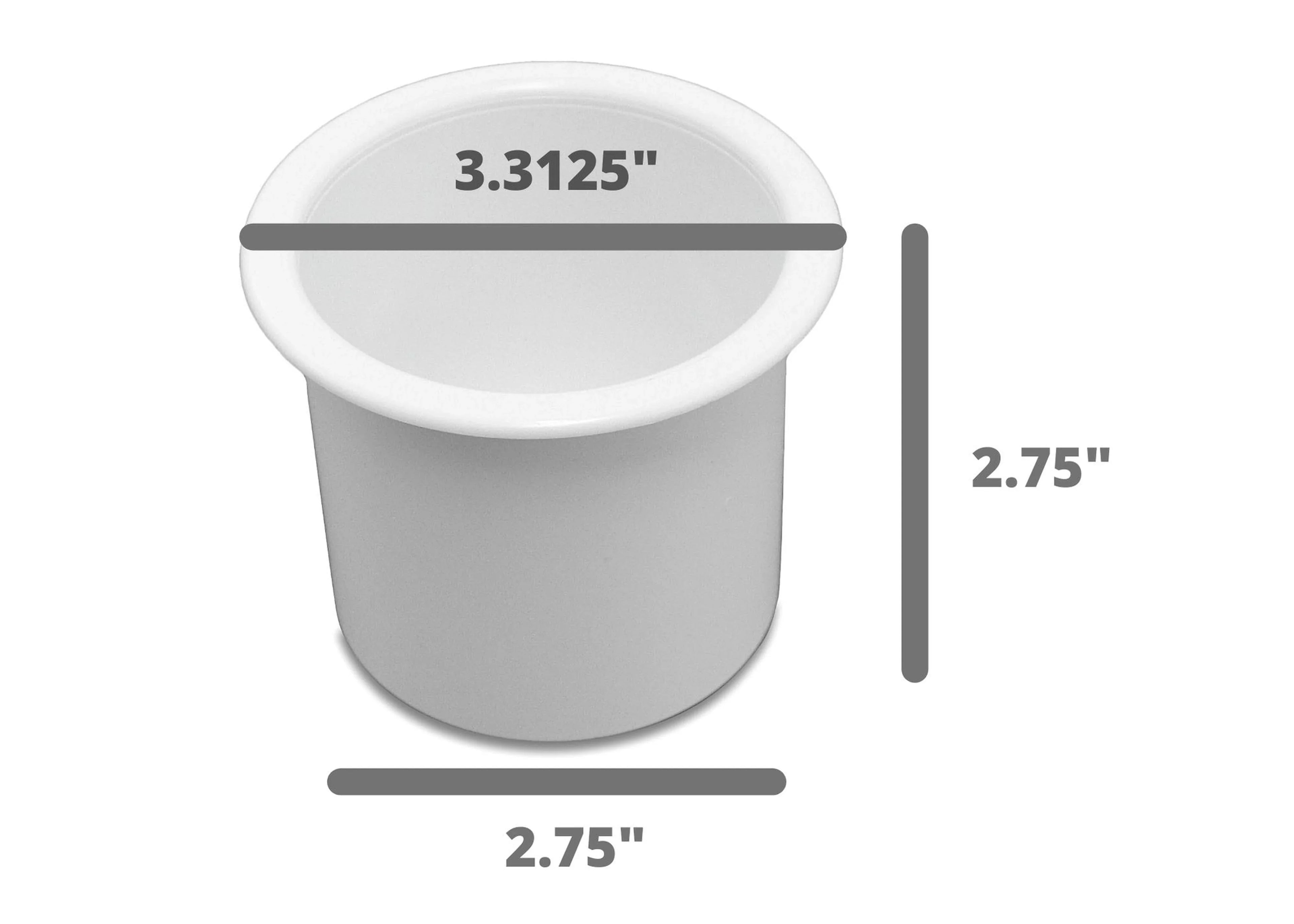 8 Cup Holder Plastic Pocket Recessed Drop In Insert Universal Ship RV Car Truck Sofa Game Table Marine Pontoon Motorhome Camper White