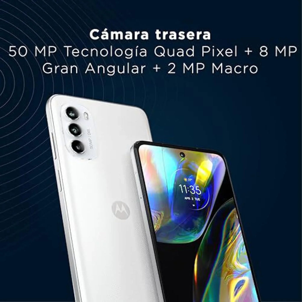 Motorola Moto G82 5G Single SIM | 6GB RAM + 128GB Internal Storage | Stereo Speakers W/Dolby Atmos | 50MP OIS Main Camera | 6.6" OLED 120Hz Display | GSM Only NO CDMA| International Version - (White)