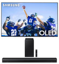 Samsung QN55S90CAFXZA 55" 4K OLED Smart TV with AI Upscaling with a Samsung HW-B550 2.1ch Soundbar and Subwoofer with Dolby Audio (2023)