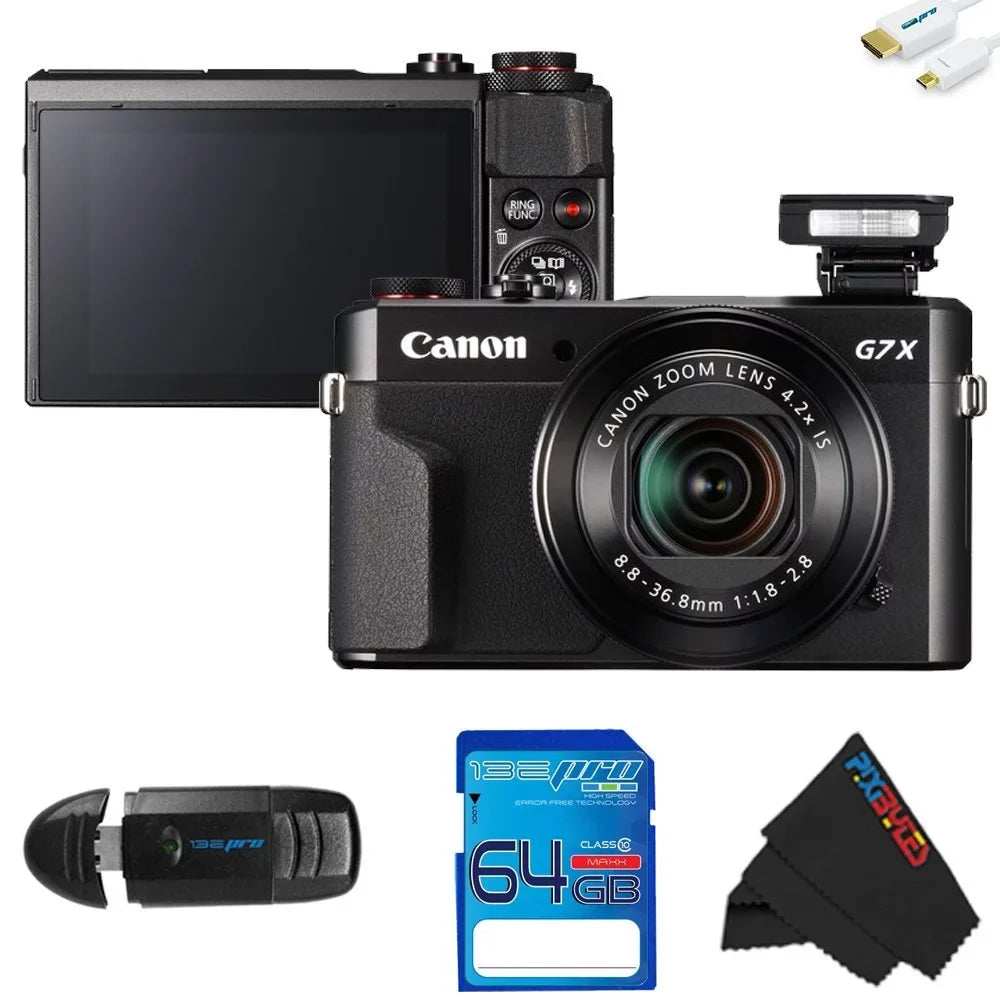 Canon PowerShot G7X Mark II Digital Camera + Pixi Starter Bundle Kit