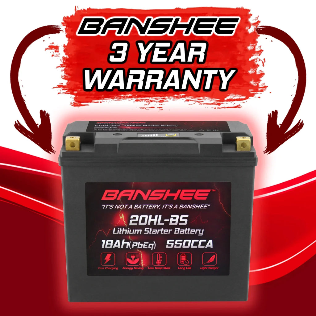 Banshee 20L-BS LiFePO4 Motorsports Battery with Yamaha XV1700A Road Star 2004 to 2007