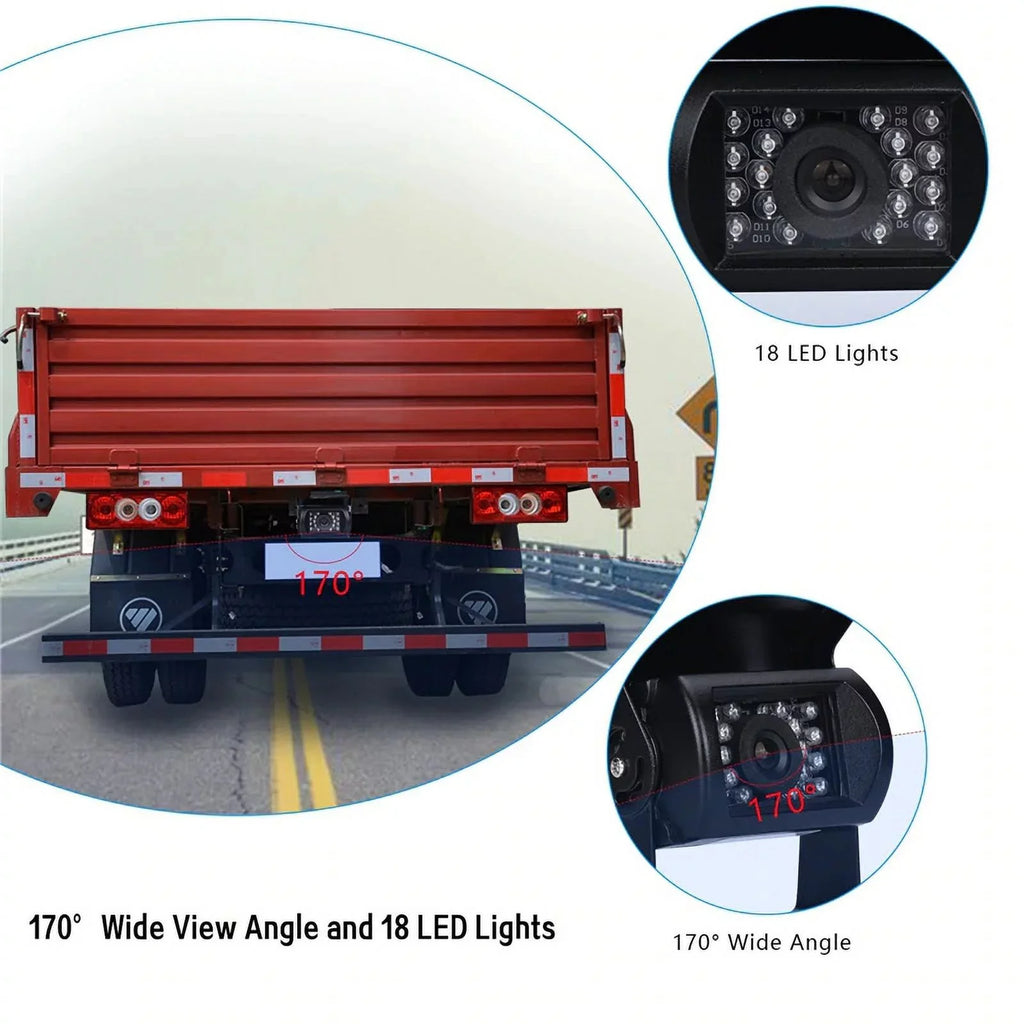 12V/24V parking system 7inch TFT LCD Car Monitor IR with 18 LED camera Bus RV Car Van Truck reverse Night Vision+32 feet cable