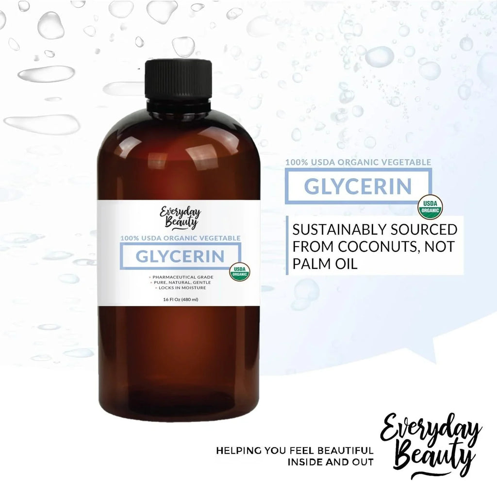 100% Organic Glycerin – USDA Certified - Perfect DIY Beauty Products, Crafts, and Formulations – Derived From Coconut – Skin and Hair Moisturizer Deep Hydration – 16 Fl Oz