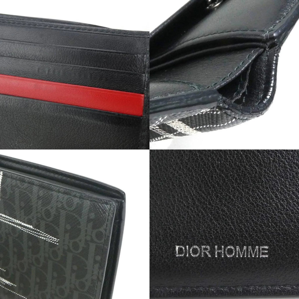 Pre-Owned Dior Homme DIOR HOMME folio wallet leather black series men (Good)