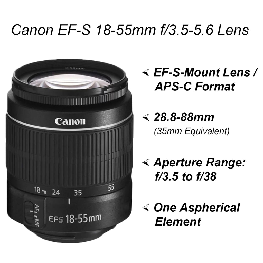 Canon EOS Rebel T100 / 4000D DSLR Camera with 18-55mm Lens, SanDisk 32GB Memory, Tripod, Backpack and ZeeTech Bundle