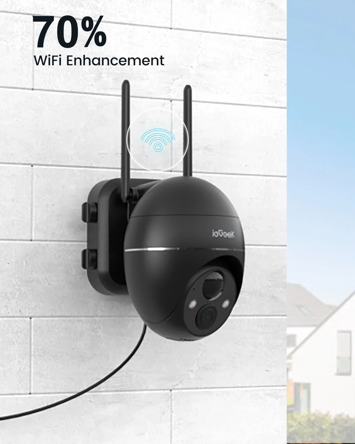 Solar Outdoor Wireless Security Camera WiFi, Spotlight & Siren, PTZ 360° View, 2K/3MP Color Night Vision, Outdoor Surveillance Camera with PIR Motion Detection, Work with Alexa