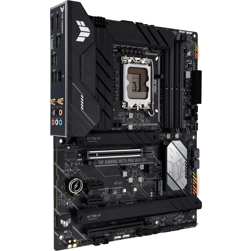 ASUS TUF GAMING H670-PRO WIFI D4 LGA 1700 (Intel 12th &13th Gen) ATX Gaming Motherboard (PCIe 5.0, DDR4, 14+1 DrMOS, 4xPCIe 4.0 M.2 Slots, WiFi 6, 2.5 Gb LAN, Front USB 3.2 Gen 1 Type-C)