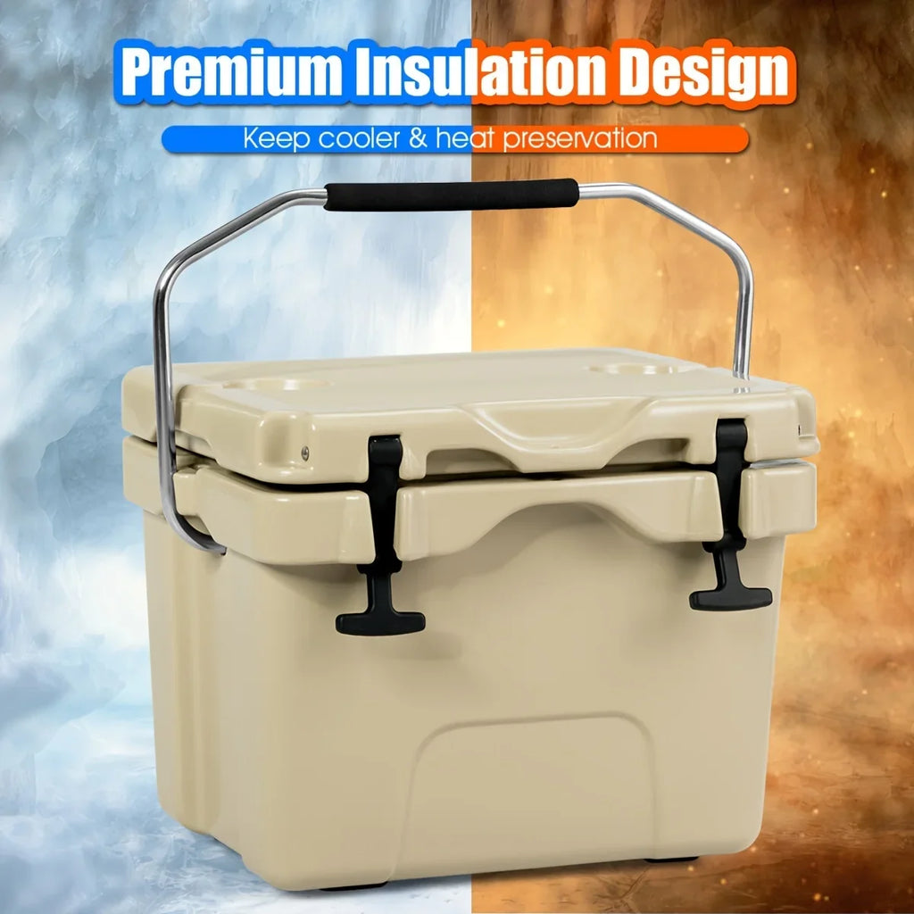 COSTWAY 16-Quart Cooler - Resilient Leak-Proof Ice Chest, Keeps 24 Cans Chilled - Optimal Outdoor Camping & Picnics