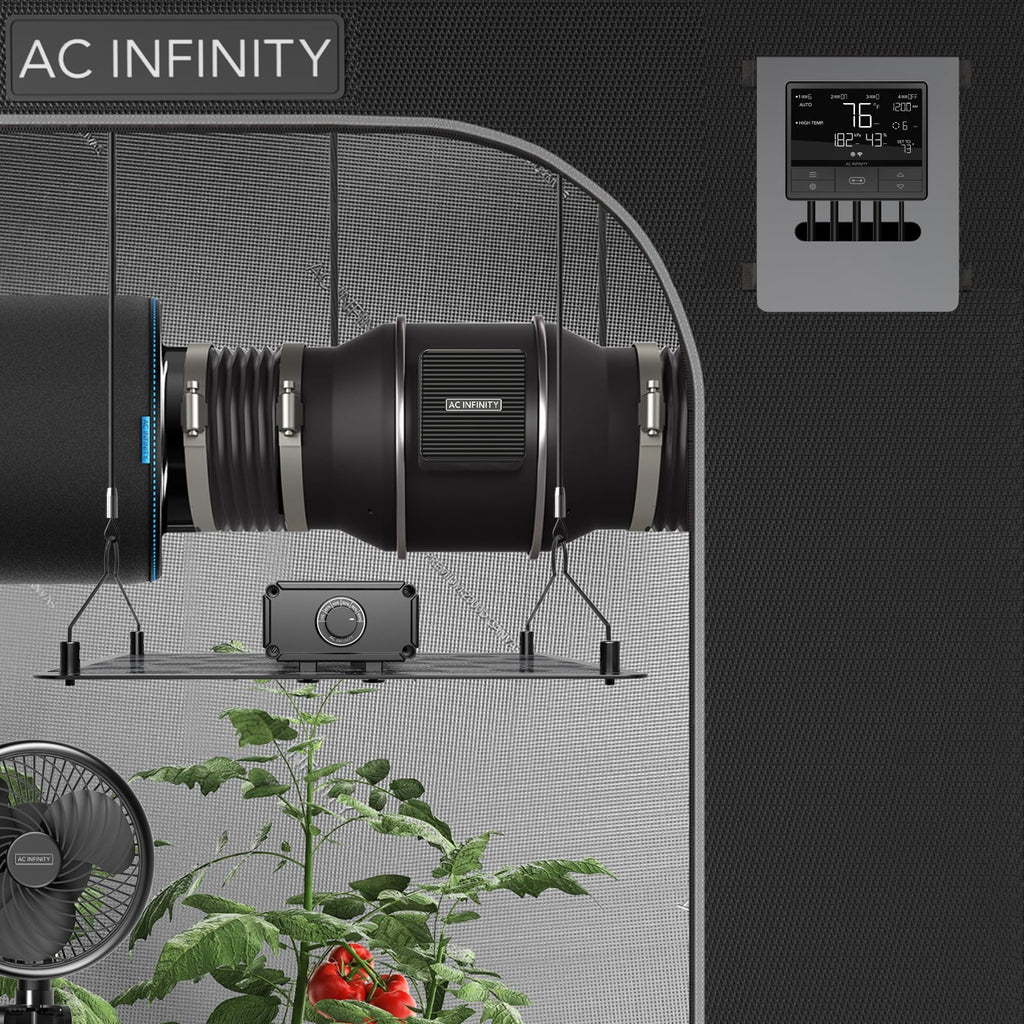 AC Infinity CLOUDLINE PRO T10, Quiet 10” Inline Duct Fan with Temperature Humidity VPD Controller, WiFi Integrated App Control - Ventilation Exhaust Fan Heating Cooling, Grow Tents, Hydroponics