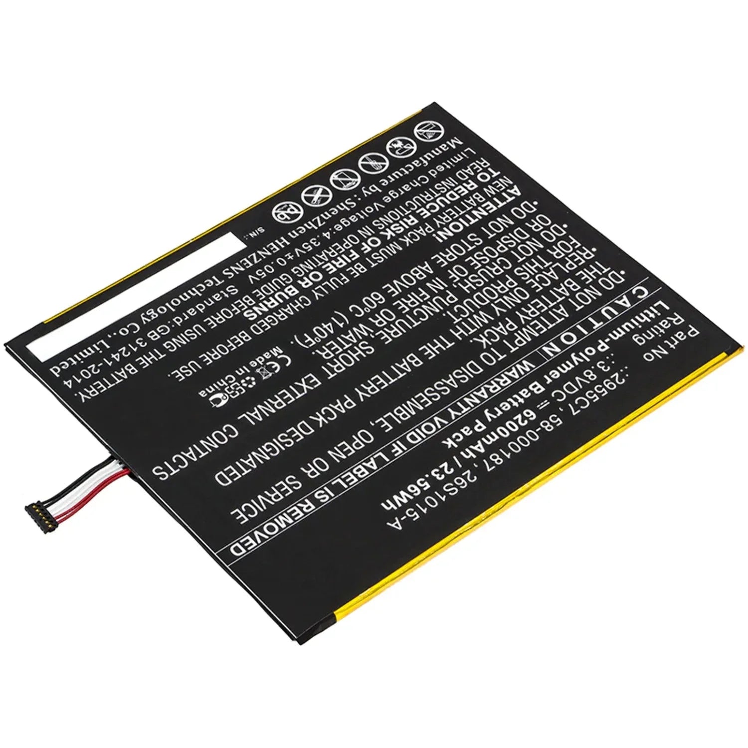 Batteries N Accessories BNA-WB-P9722 Tablet Battery - Li-Pol, 3.8V, 6200mAh, Ultra High Capacity - Replacement Amazon 26S1015-A Battery