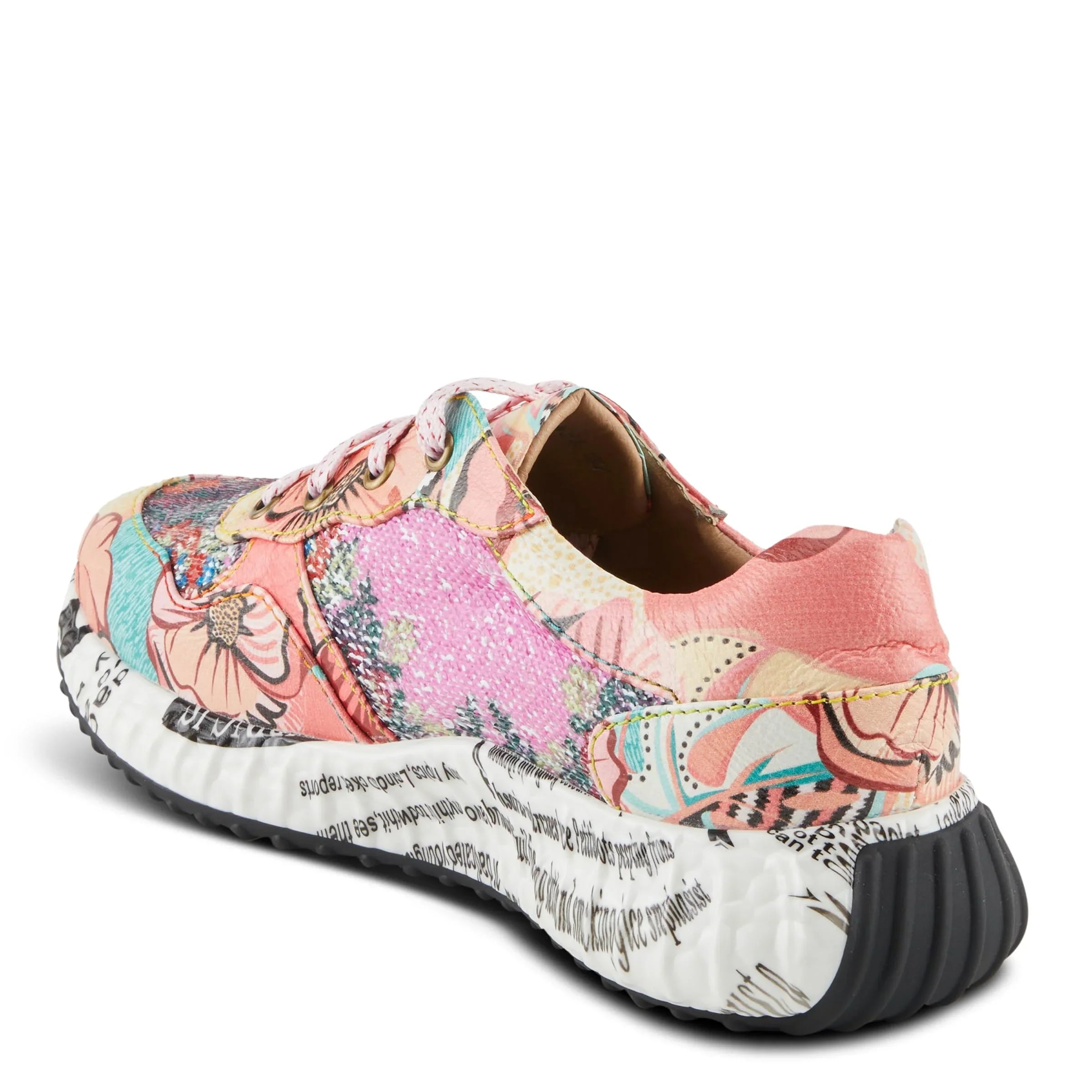 Spring Step L'Artiste Women's Cabaret Sequin Leather Fashion Sneakers - Stylish Comt with a Sparkling Touch Pink Multi EU 35 / US 5