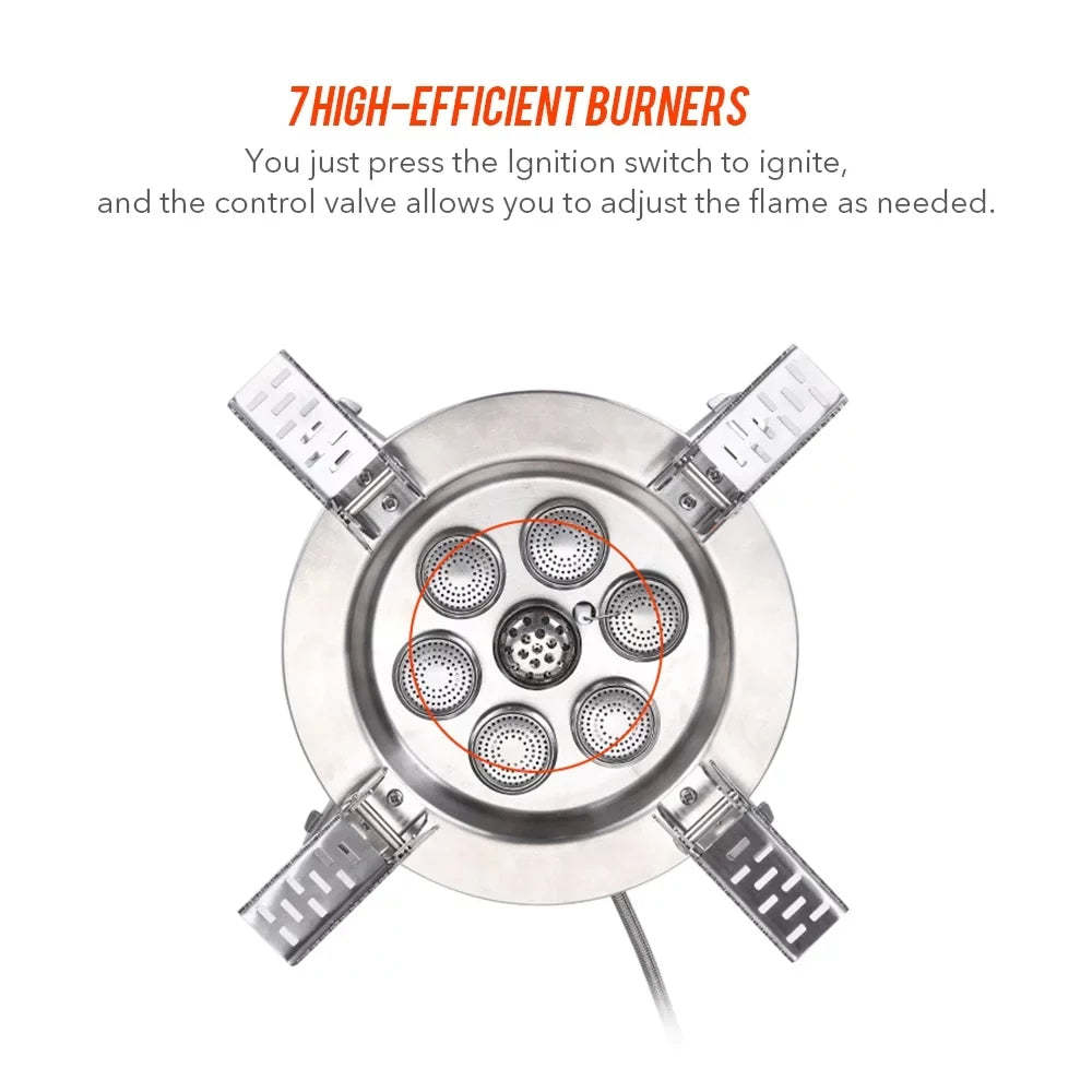 Dcenta Collapsible Camping Stove, 18000W High Seven core Gas Stove, Windproof Backpacking Stove, Fishing Hiking Traveling