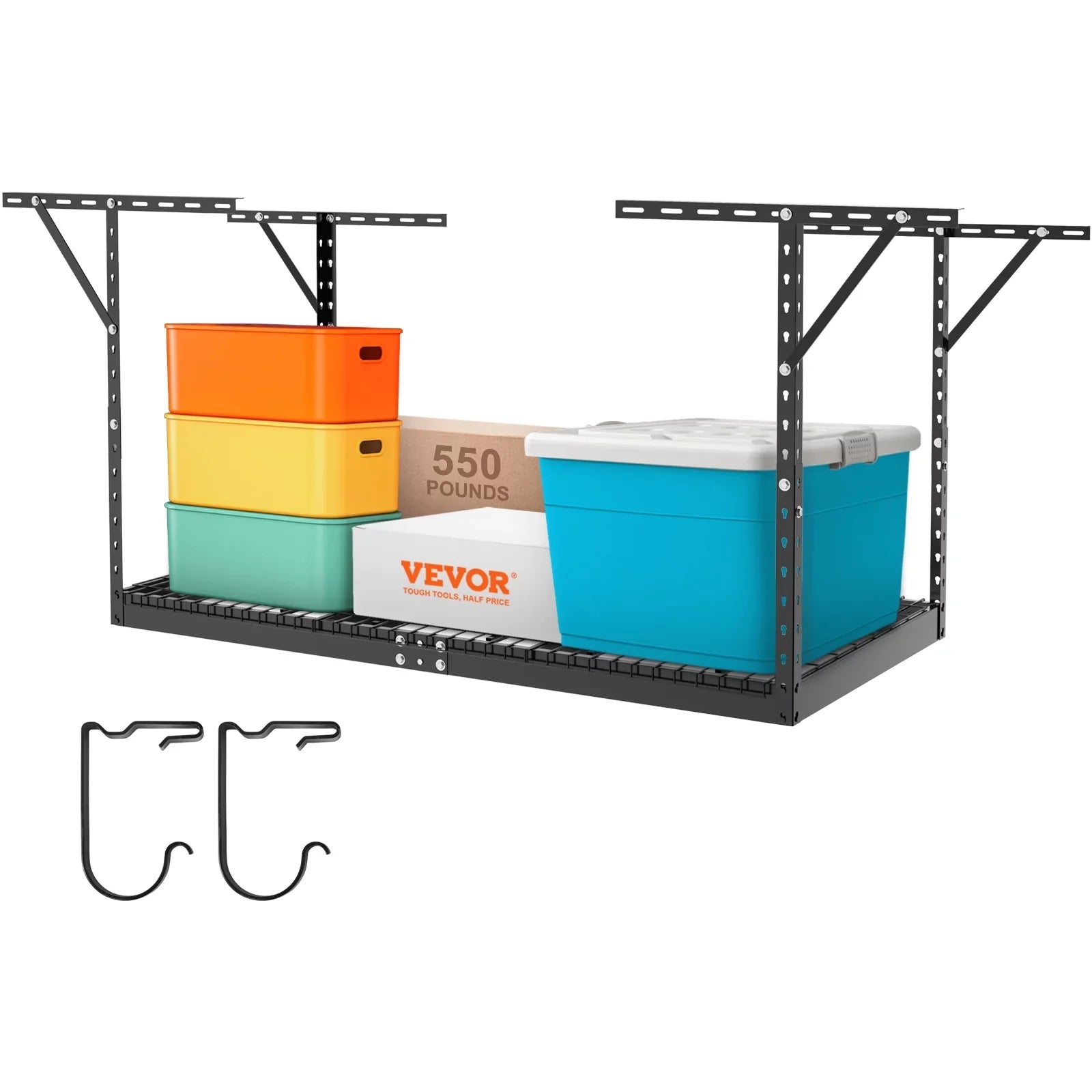 VEVOR Overhead Adjustable Garage Storage Rack 36x72in Ceiling Rack 550lbs Black