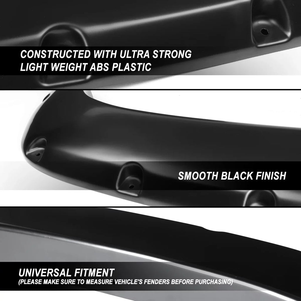 Fender Flares For 2007-2014 FJ Cruiser Pocket Riveted Style (Glossy Bump Texture) - 4 Pieces