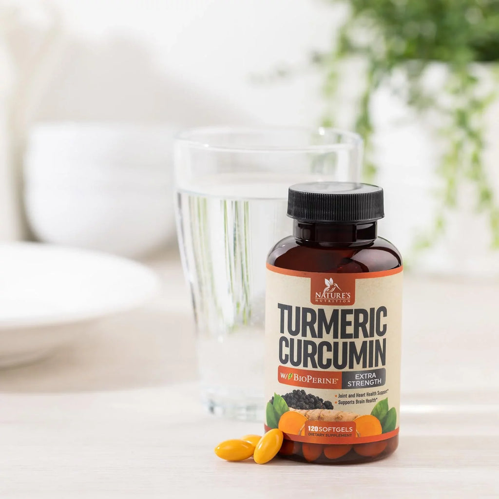 Turmeric Curcumin with BioPerine 95% Standardized Curcuminoids 1500mg Black Pepper Extract Max Absorption, Premium Joint Support, Nature's Tumeric Herbal Supplement, Non-GMO, Vegan - 120 Capsules