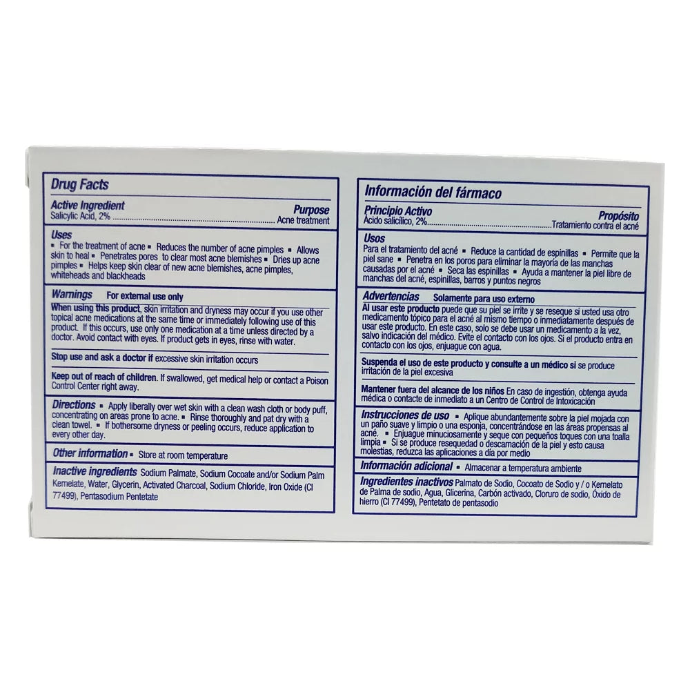 Asepxia Charcoal Cleansing Bar Soap Acne and Blackheads. Removes Impurities and Toxins. Helps Oily Skin with Salycilic Acid. 4 oz. Pack of 3
