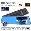 Fithood 1080P Rearview Mirror Car DVR Dual Dash Cam Camera Front Rear HD Video Recorder