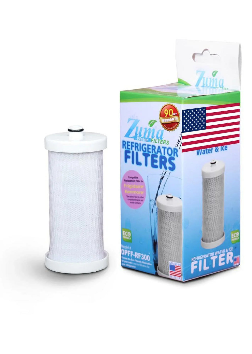 ZUMA Brand , Water and Ice Filter , Model # OPFF-RF300 , with Frigidaire® RF-100 - 994 - Made in U.S.A.