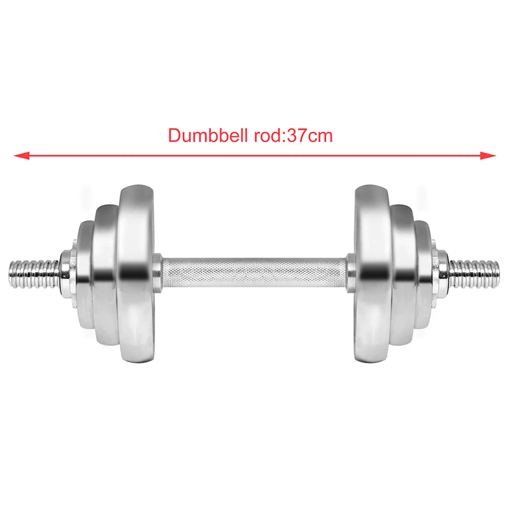 SAYFUT 66LB Dumbbell Weight Set Detachable Fitness Dumbbells Barbells Adjustable Gym Household Exercise, Silver