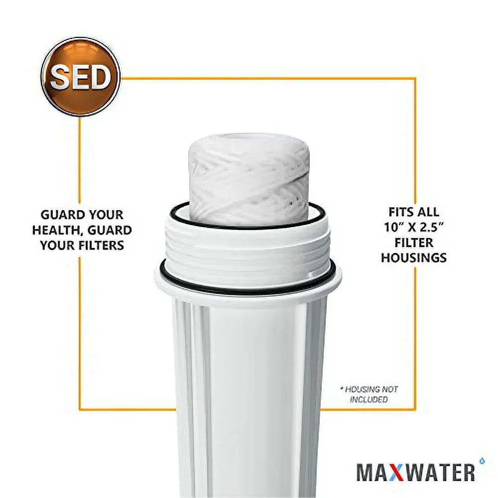 Standard 10"X2.5" String Sediment Water Filter (5 Micron), Hard Well, Whole House, WVO Biodiesel, With Standard RO Reverse Osmosis Systems, WH Systems