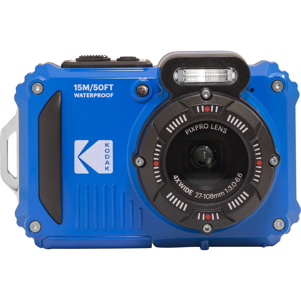 Kodak PIXPRO WPZ2 Digital Camera (Blue) + Extra Battery +Tripod + Case -64GB Kit