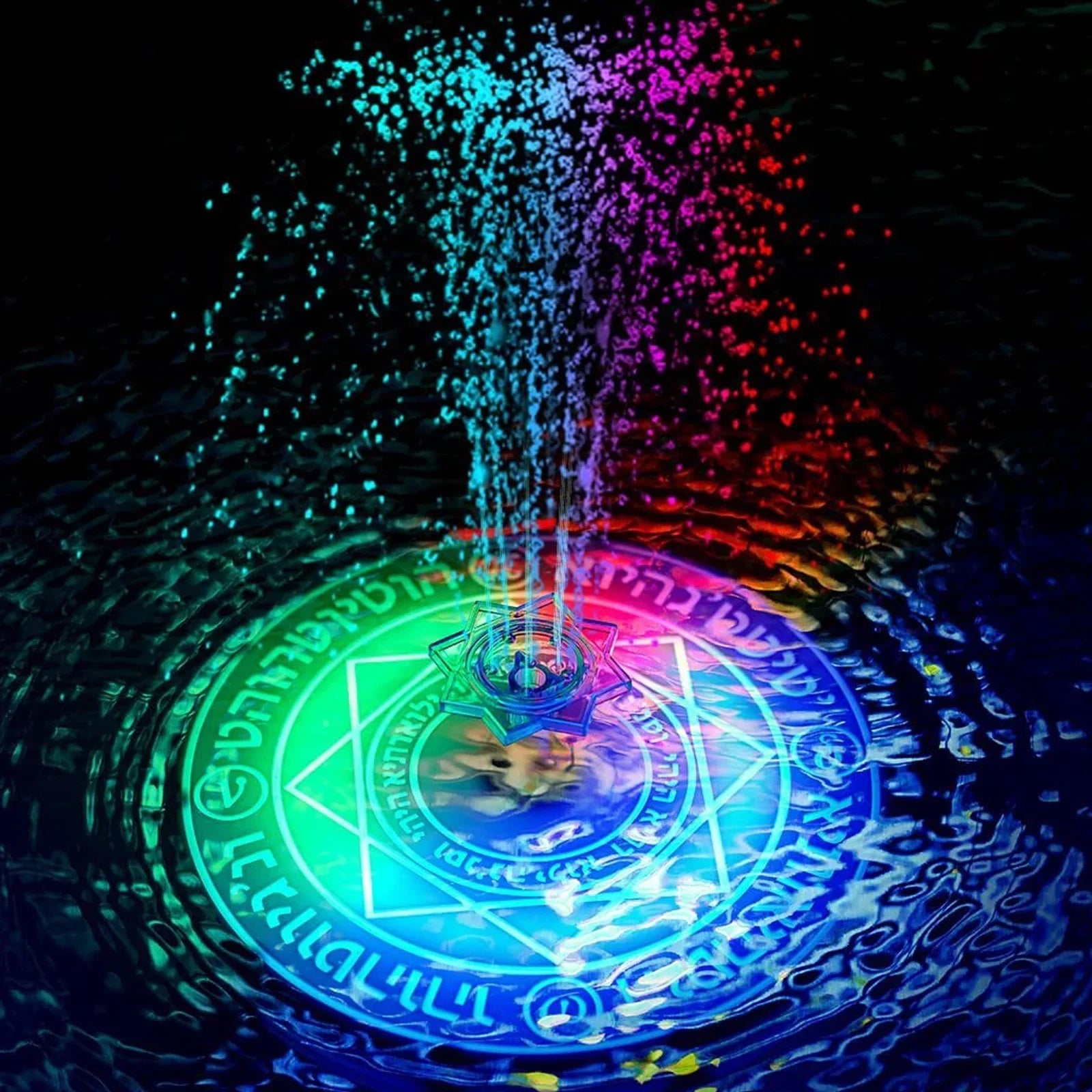Dcenta Fountain Light with Remote Control Solar Powered Bird Bath Fountains Garden Pond