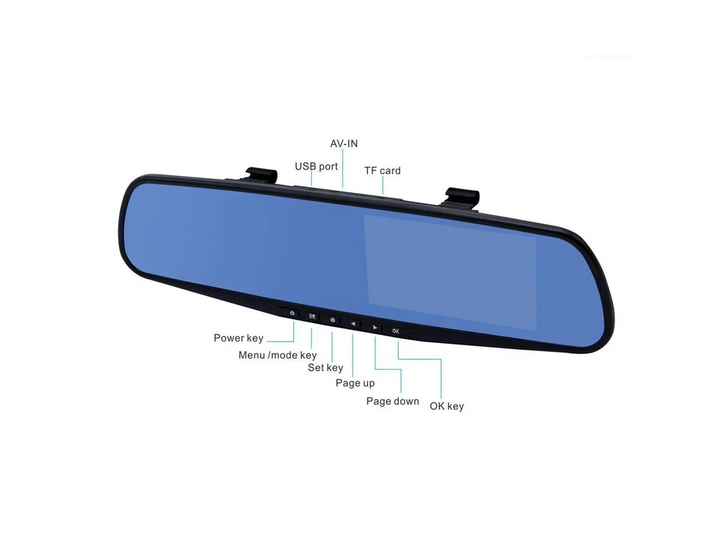 Car Camera | Upgraded Car Video Recorder Full HD 1080P | Car Video Camera 4.3" Inch LCD with Dual Lens Vehicles Front & Rearview Mirror | DVR Vehicles Dash Cam
