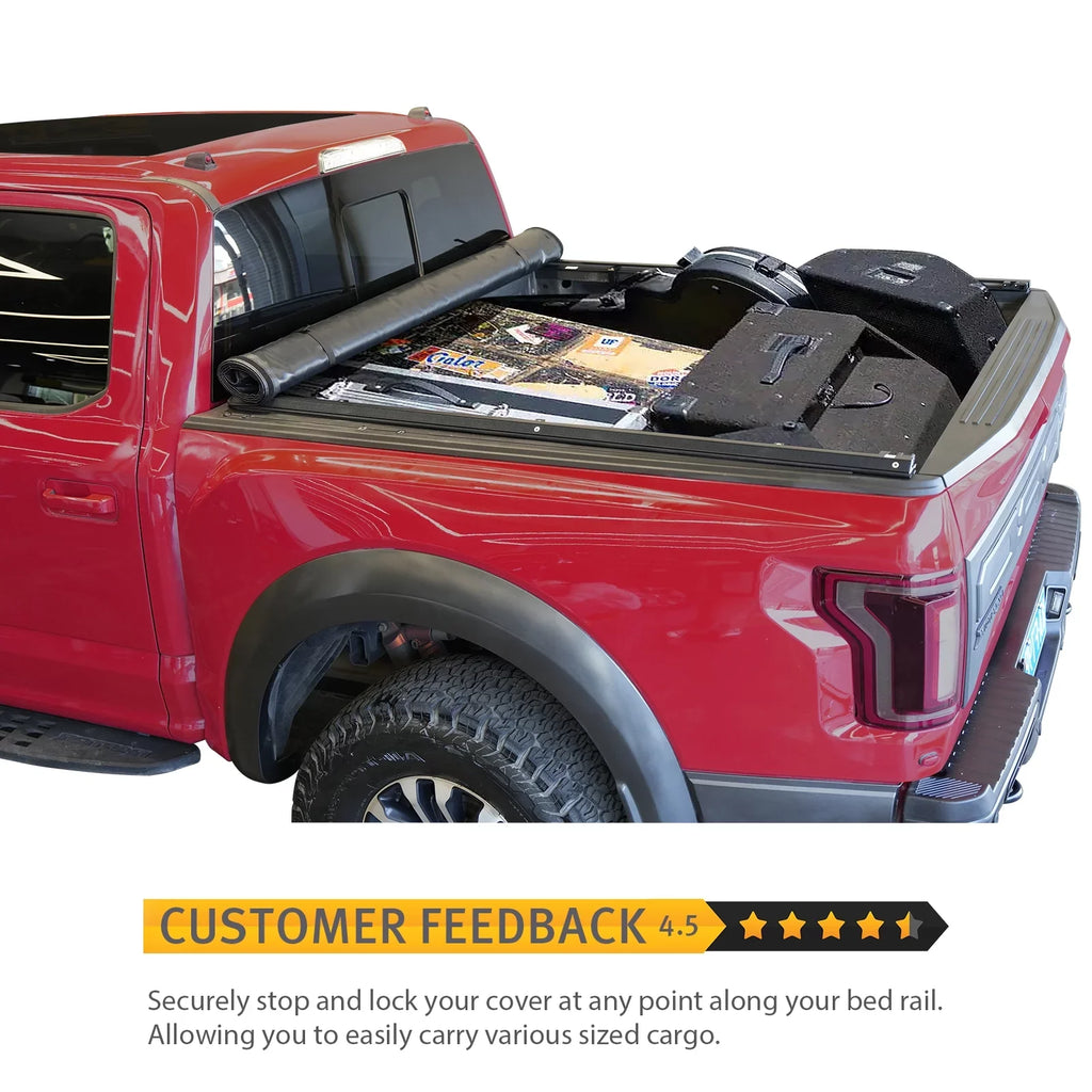 XTWEEX Soft Roll Up Truck Bed Tonneau Wrap Fits 2002-2023 Dodge Ram 1500 | 2003-2023 Ram 2500 3500 | 2019+ Ram 1500 Classic Body(Not New Body) 6.4 FT Bed W/O Rambox