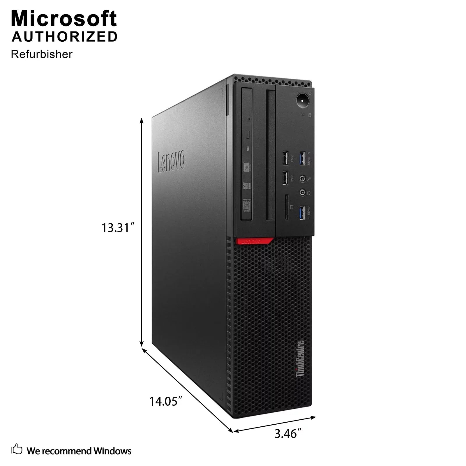 Lenovo ThinkCentre M800 SFF High Permance Desktop Computer, Intel Quad Core i5-6400 up to 3.3GHz, 8G DDR4, 512G SSD, DVD, WiFi, BT, 4K Support, DP, VGA, Win10 Pro 64 En/Sp/Fr Used Grade A