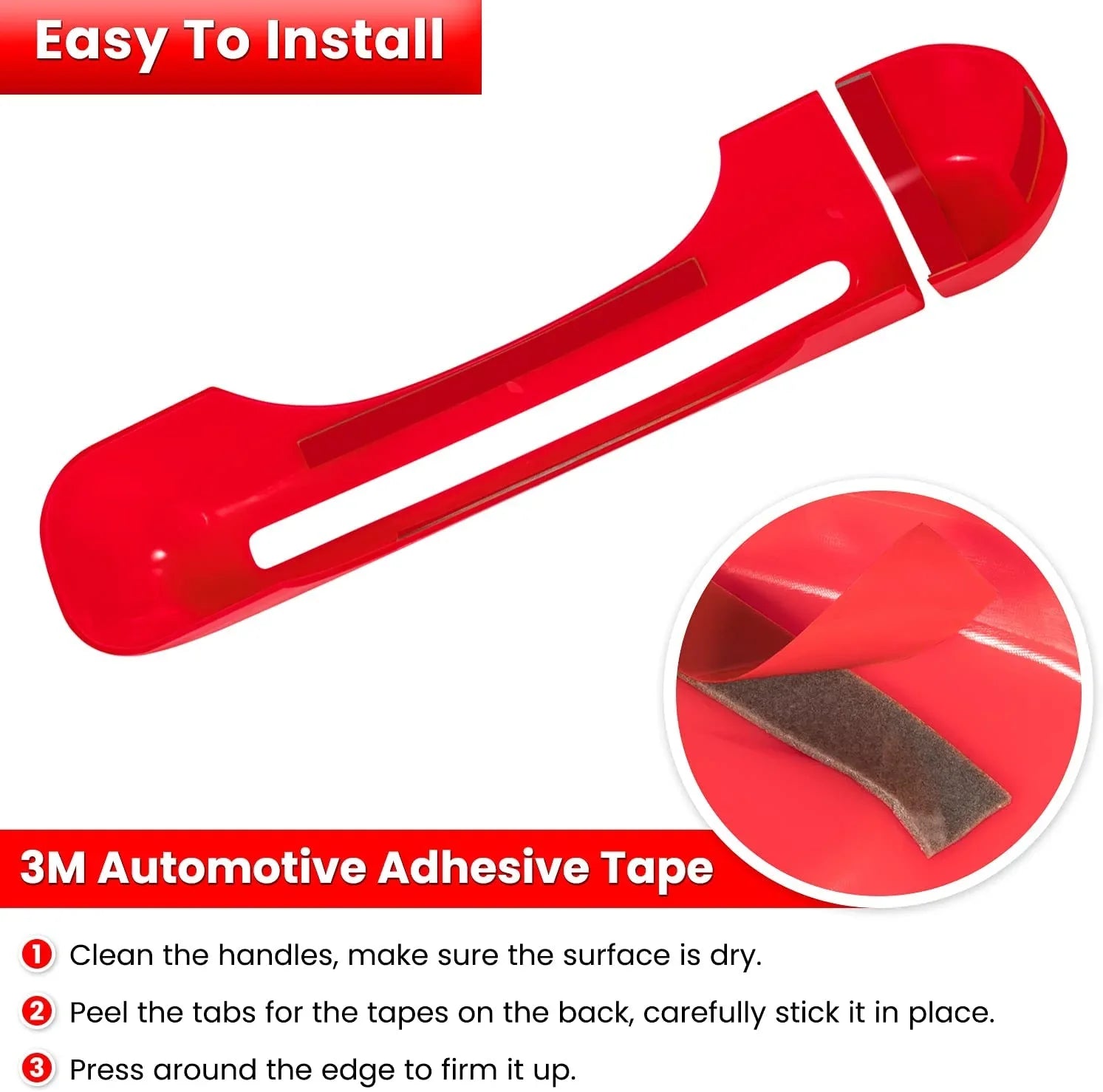 E-cowlboy Door Handle Inserts Wrap Trim+Tailgate Handle Coating 2018-2022 Jeep Wrangler JL JLU Sports Sahara Freedom Rubicon Unlimited Gladiator JT 2-Door & 4-Door Exterior Accessories (Red 5PCS)