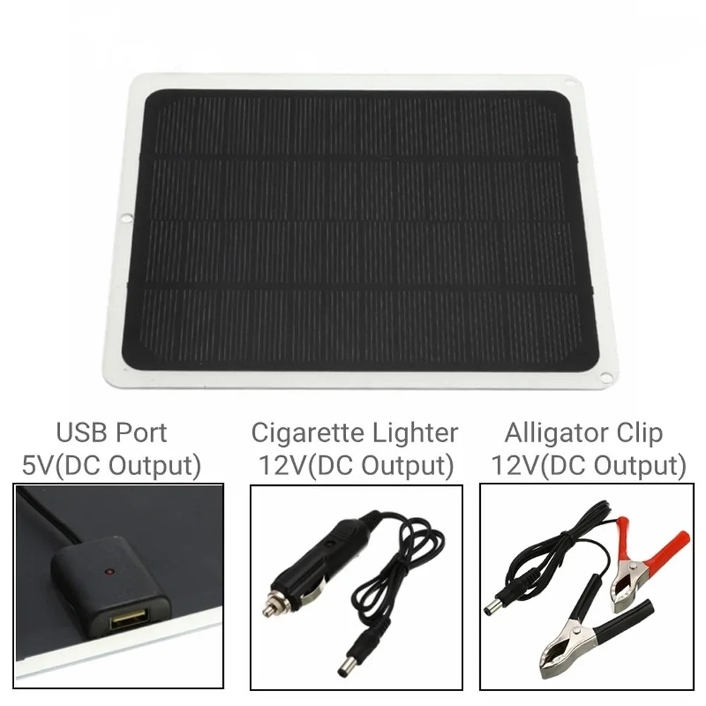 Aibecy 20W Monocrystalline Silicon Solar Panel Camping Hiking - Portable Charging Tool