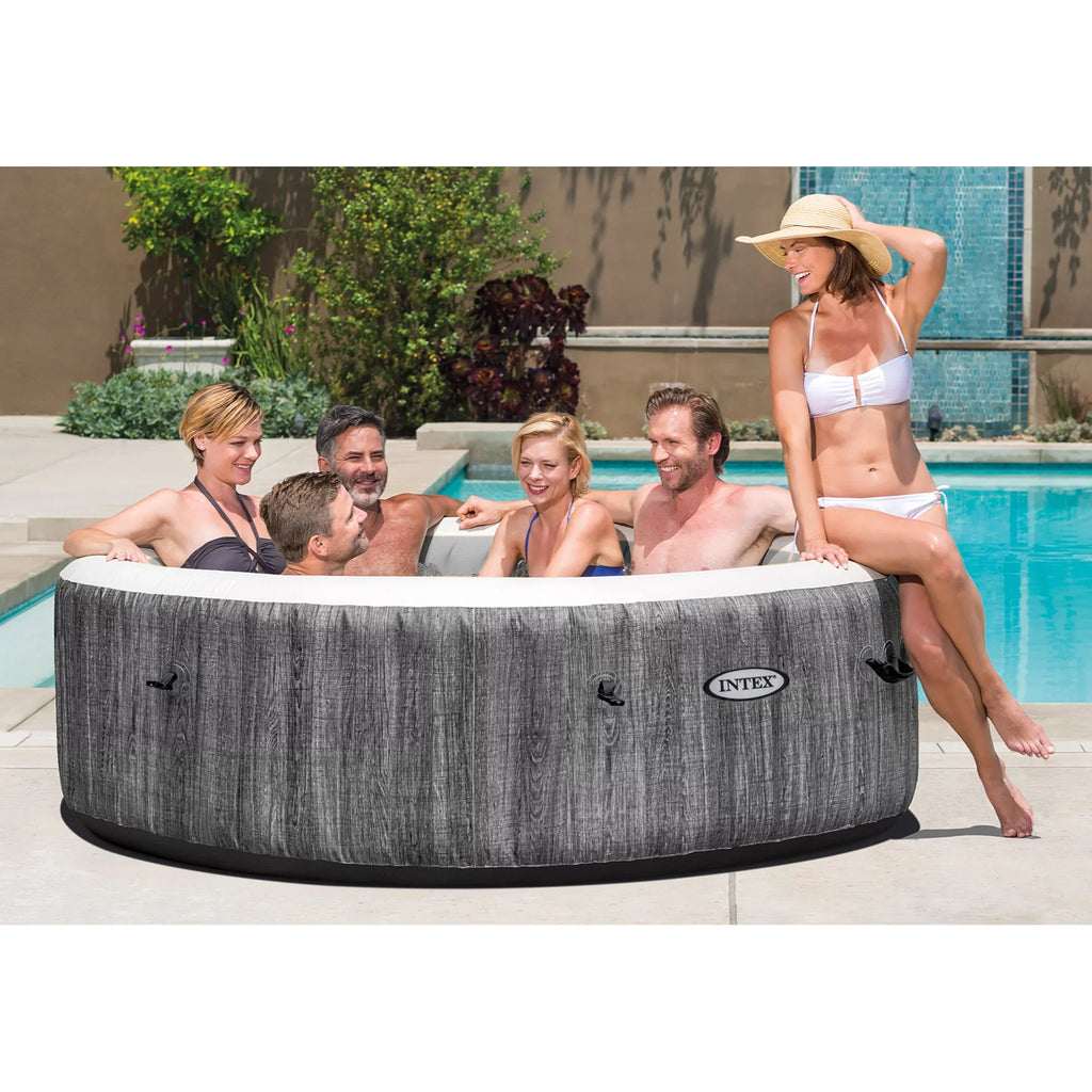 Intex PureSpa Plus Inflatable Bubble Jet Hot Tub & Non-Slip Seats, (2 Pack)