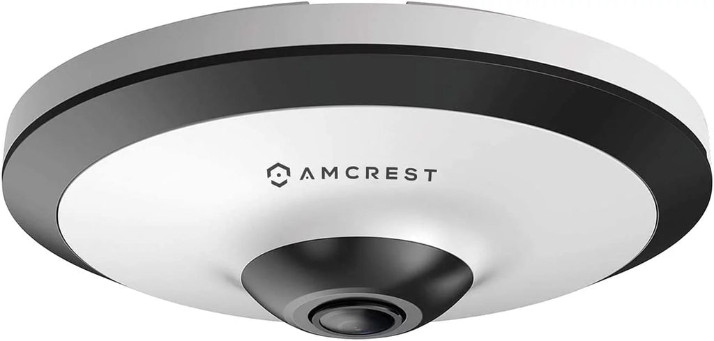 Amcrest 5-Megapixel Fisheye Camera, UltraHD Security PoE Camera Indoor, 1.4mm Lens, 33ft Nightvision, 360° Panoramic Camera Protection Cloud and MicroSD Recording, IP5M-F1180EW (White)