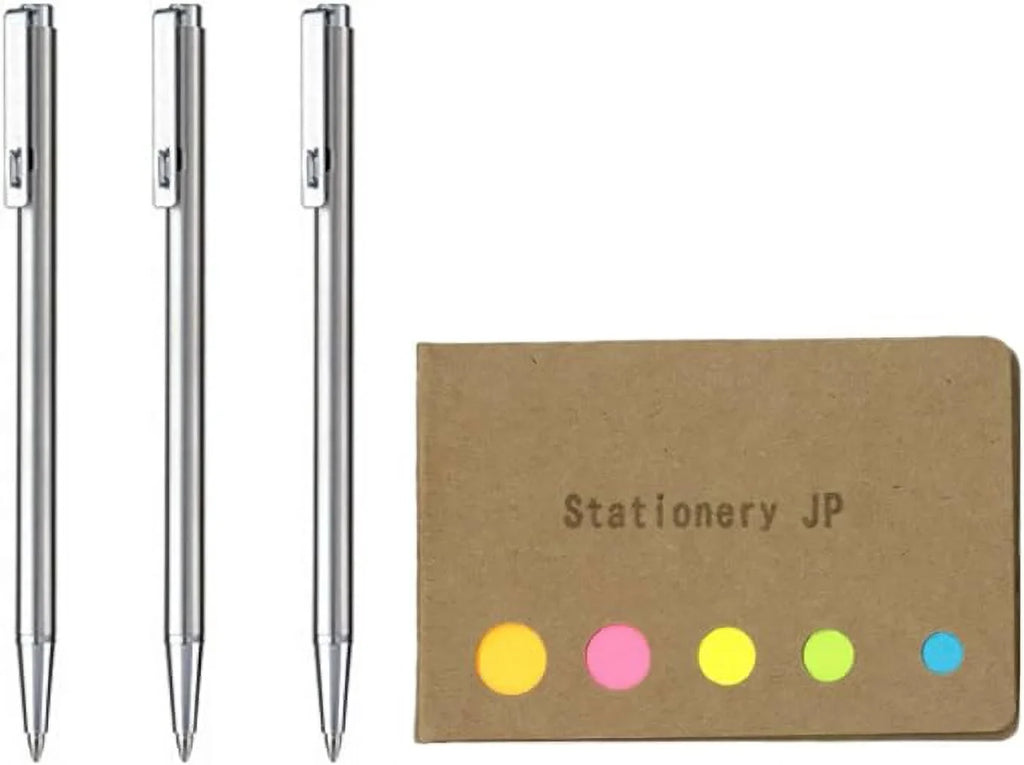 Zebra Techo T-3 Mini Ballpoint Pen Notebook, 0.7 mm, Black Ink, 3-pack, Sticky Notes Value Set