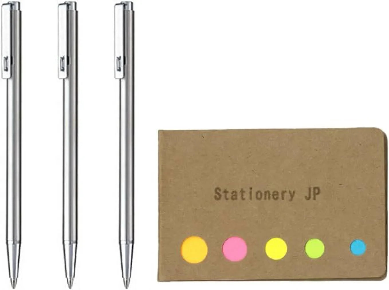 Zebra Techo T-3 Mini Ballpoint Pen Notebook, 0.7 mm, Black Ink, 3-pack, Sticky Notes Value Set